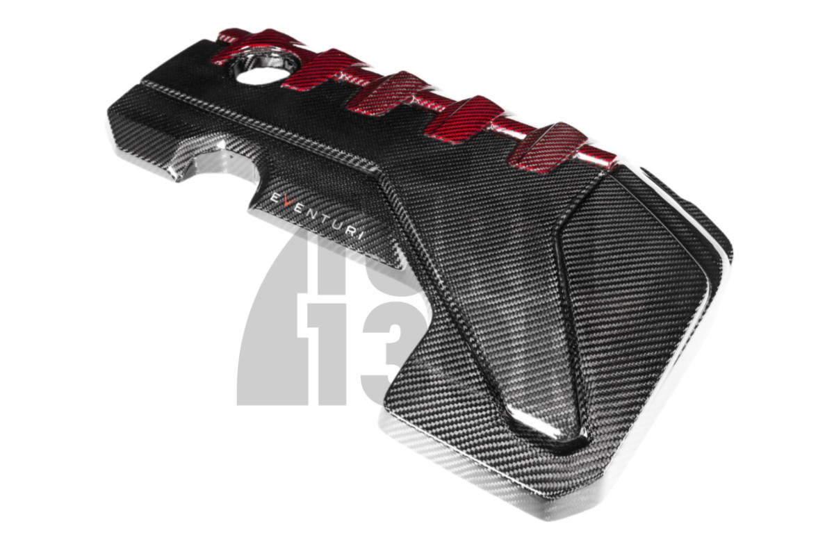 Eventuri Carbon Fiber / Red Kevlar Engine Cover for Audi RS3 8V.5 / TTRS 8S and RS3 8Y