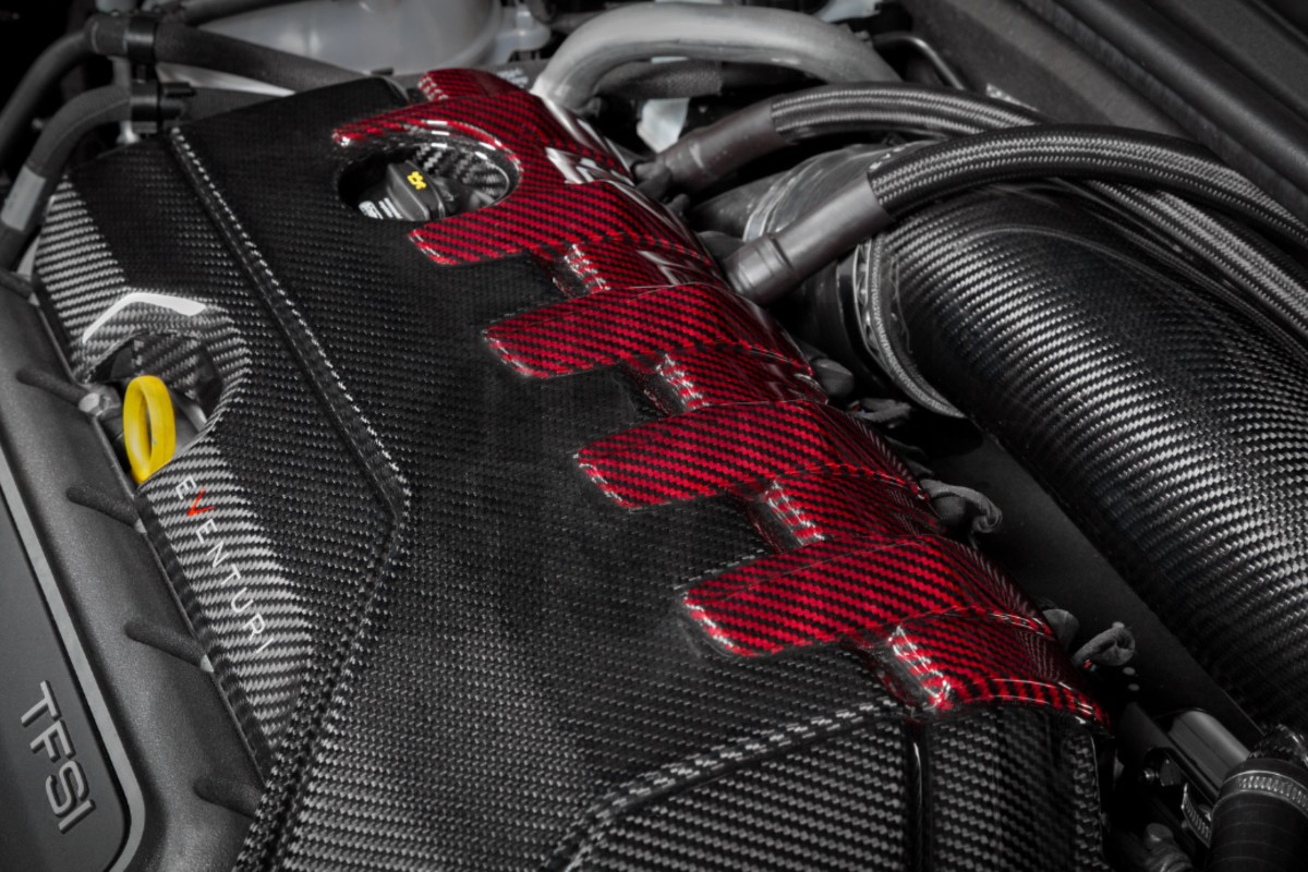 Eventuri Carbon Fiber / Red Kevlar Engine Cover for Audi RS3 8V.5 / TTRS 8S and RS3 8Y