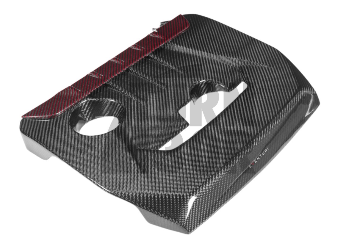 Eventuri Carbon Fiber / Red Kevlar Engine Cover for Toyota Yaris GR