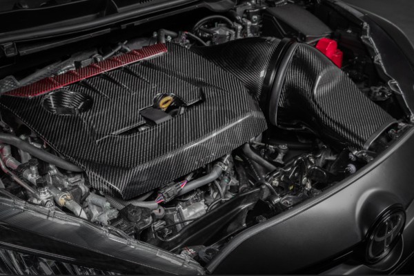 Eventuri Carbon Fiber / Red Kevlar Engine Cover for Toyota Yaris GR